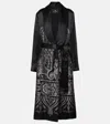 Etro Silk-blend Belted Coat In Grey