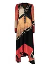 Etro Asymmetric Silk Blend Dress In Red