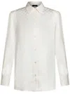Etro Silk-blend White Shirt With Classic Collar In White