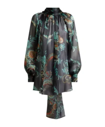 ETRO SILK BLOUSE WITH DAFFODIL MOTIF