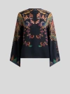 Etro Paisley Printed Silk Blouse In Black