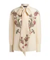 Etro Silk Blouse With Placed Print In Neutral