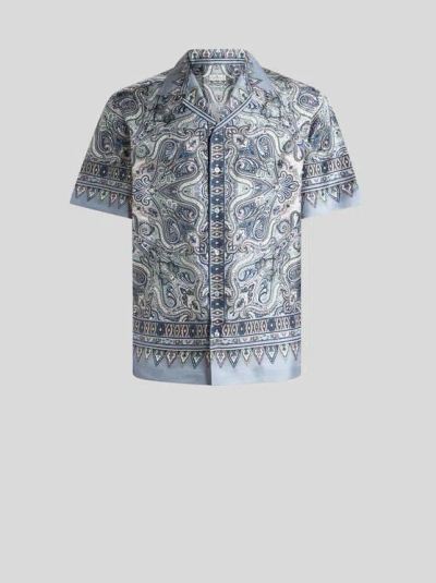 Etro Paisley Pocket Silk Shirt In Multi