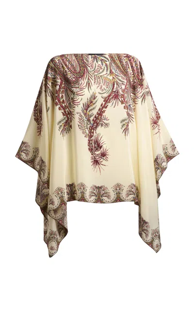 Etro Silk Cape Top In Multi