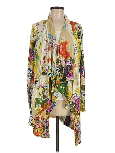 Pre-owned Etro Silk Cardigan Sweater In Yellow