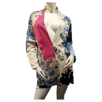 Pre-owned Etro Silk Cardigan With Floral Motifs In Brown