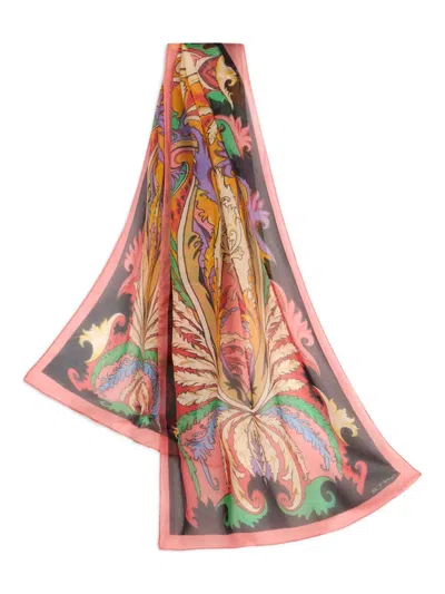Etro Silk Chiffon Scarf In Pink
