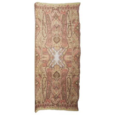 Pre-owned Etro Silk Chiffon Scarf Swirling Paisley Patters In Pastel Greens In Brown