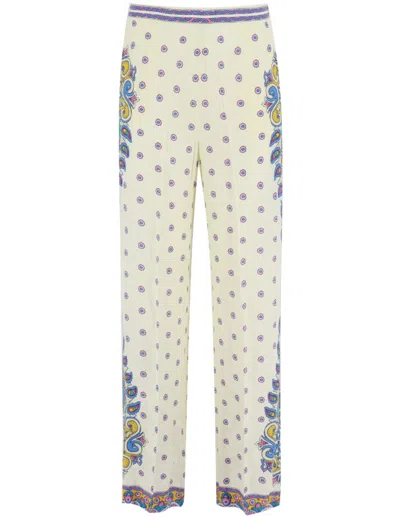 Etro Silk Crepe De Chine Palazzo Trousers