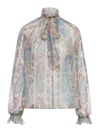 Etro Silk Crepon Blouse In Multi