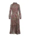 Etro Paisley Print Silk Blend Midi Dress In Multi