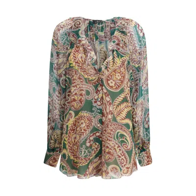 Etro Women Silk Crepon Shirt In Multi