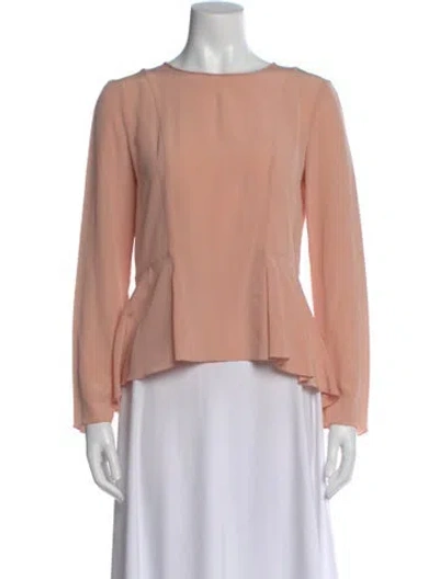 Pre-owned Etro Silk Crew Neck Blouse In Pink