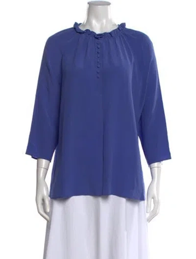 Pre-owned Etro Silk Crew Neck Blouse W/ Tags In Purple