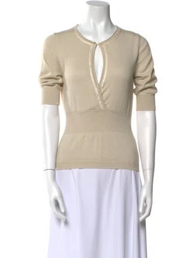 Pre-owned Etro Silk Crew Neck Sweater In Neutral
