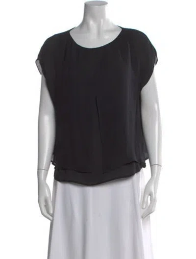 Pre-owned Etro Silk Crew Neck Top In Black