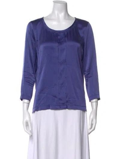 Pre-owned Etro Silk Crew Neck Top In Blue