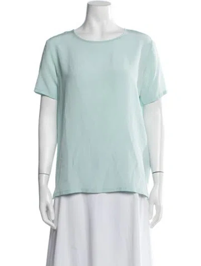 Pre-owned Etro Silk Crew Neck Top In Blue/green