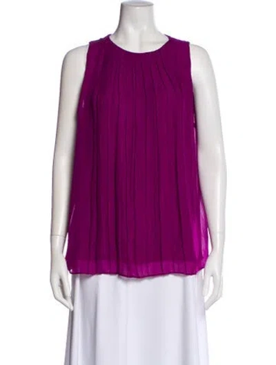 Pre-owned Etro Silk Crew Neck Top In Purple