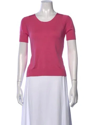 Pre-owned Etro Silk Crew Neck T-shirt In Pink