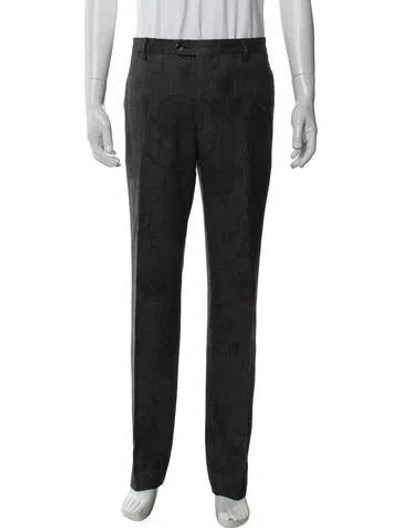 Pre-owned Etro Silk Dress Pants In Gray