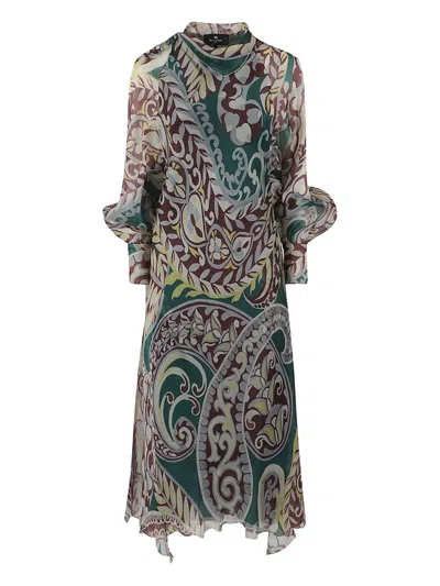 ETRO SILK DRESS WITH PAISLEY PRINT