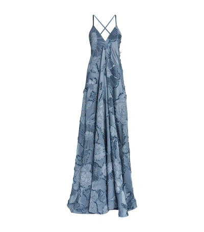 Etro Silk Floral Maxi Dress In Multi