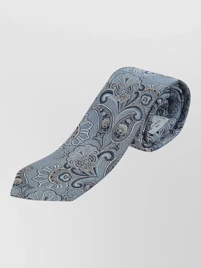 Etro Silk Floral-paisley Tie In Gray