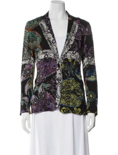 Pre-owned Etro Silk Floral Print Blazer In Multi