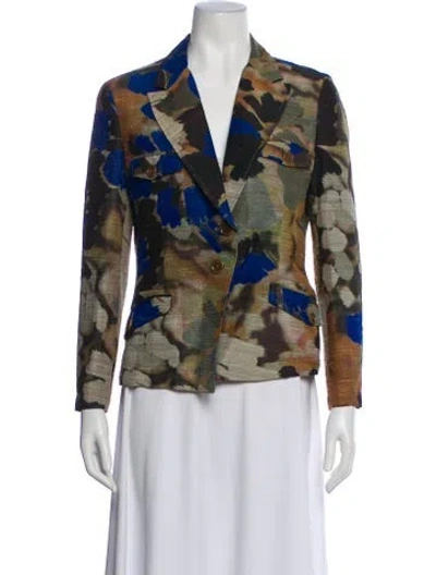 Pre-owned Etro Silk Floral Print Blazer In Purple