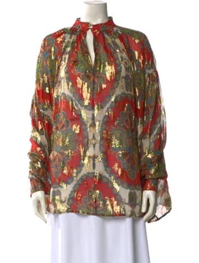 Pre-owned Etro Silk Floral Print Blouse