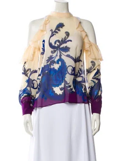 Pre-owned Etro Silk Floral Print Blouse In Multi