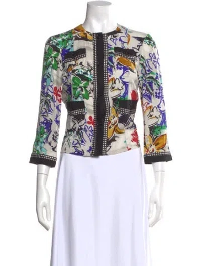 Pre-owned Etro Silk Floral Print Blouse In Multi