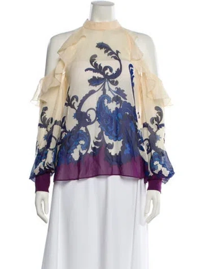 Pre-owned Etro Silk Floral Print Blouse In Multi