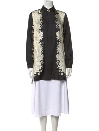Pre-owned Etro Silk Floral Print Blouse In Multicolor
