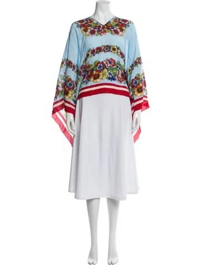 Pre-owned Etro Silk Floral Print Blouse In Neutral