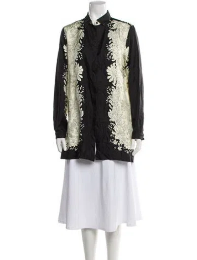 Pre-owned Etro Silk Floral Print Blouse W/ Tags In Neutral
