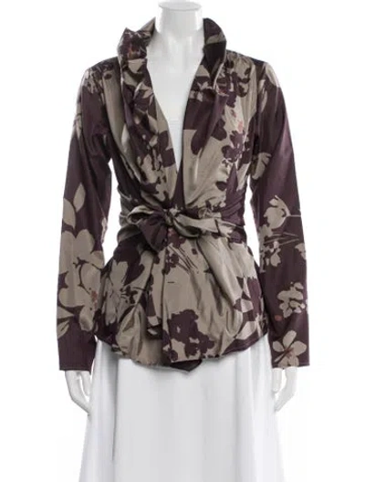 Pre-owned Etro Silk Floral Print Evening Jacket