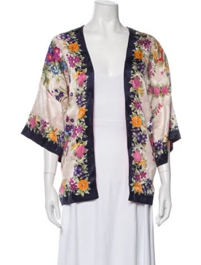 Pre-owned Etro Silk Floral Print Jacket In Multi