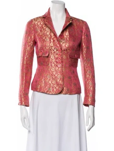 Pre-owned Etro Silk Floral Print Jacket In Pink