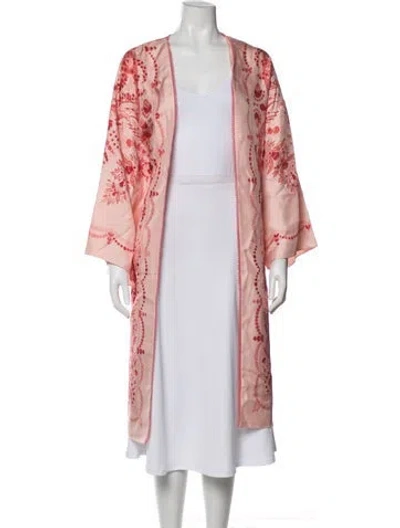 Pre-owned Etro Silk Floral Print Jacket In Pink