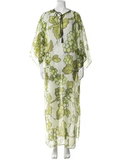 Pre-owned Etro Silk Floral Print Nightgown In Green
