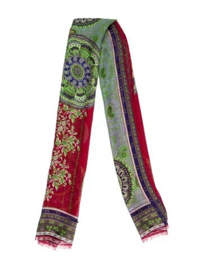 Pre-owned Etro Silk Floral Print Scarf