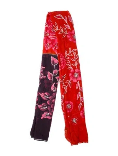 Pre-owned Etro Silk Floral Print Scarf In Multi