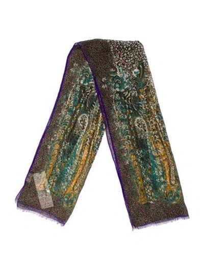 Pre-owned Etro Silk Floral Print Scarf In Multi