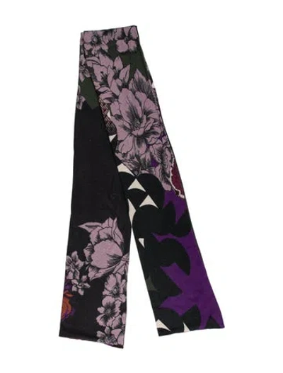 Pre-owned Etro Silk Floral Print Scarf In Multi
