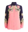 Etro Enchanted Floral Long-sleeve Silk Engineered Shirt In Multi