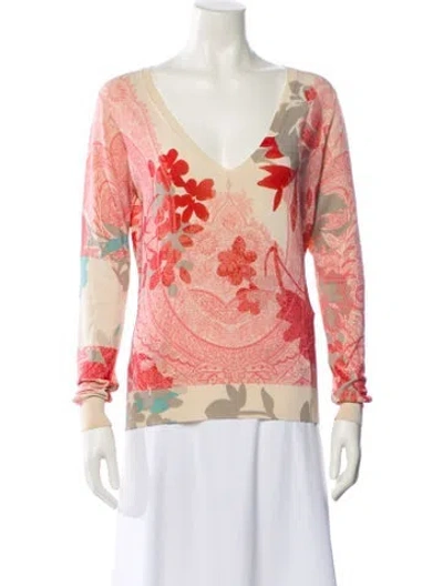 Pre-owned Etro Silk Floral Print Sweater