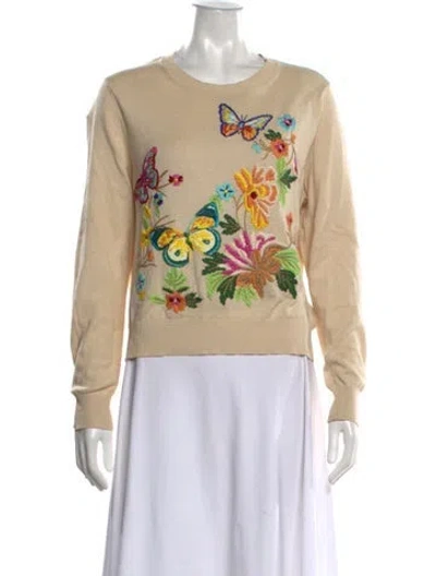 Pre-owned Etro Silk Floral Print Sweater In Brown/neutrals