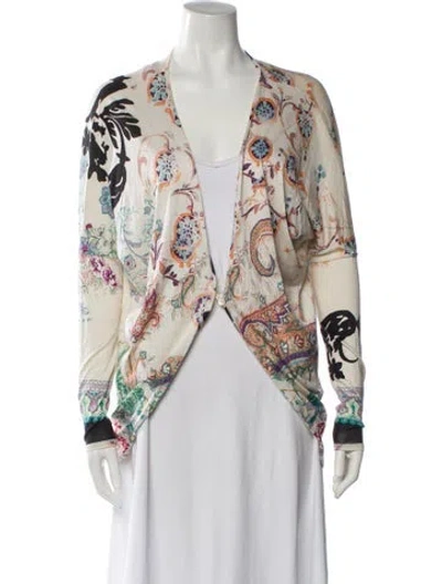 Pre-owned Etro Silk Floral Print Sweater In Green